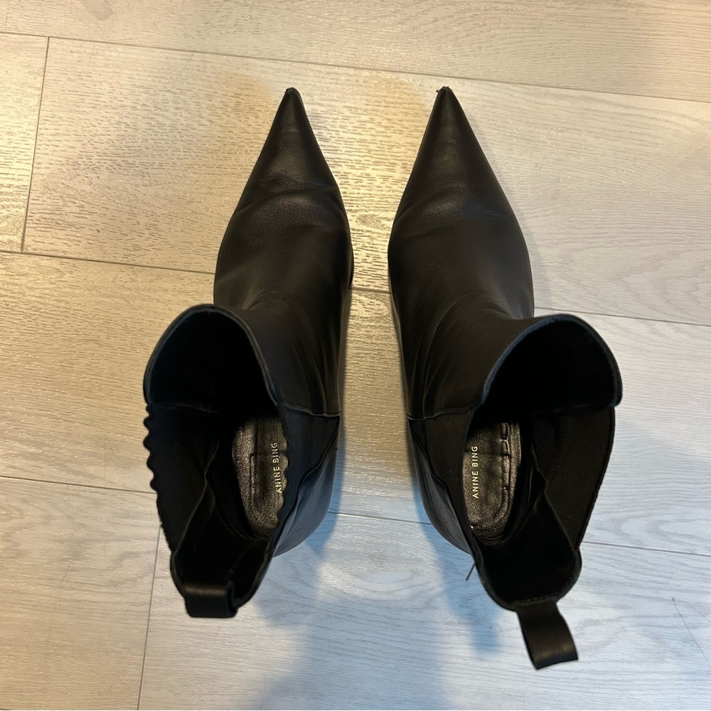 Anine Bing Sky Leather Ankle Boots Black Size EU40 - Picture 7 of 12